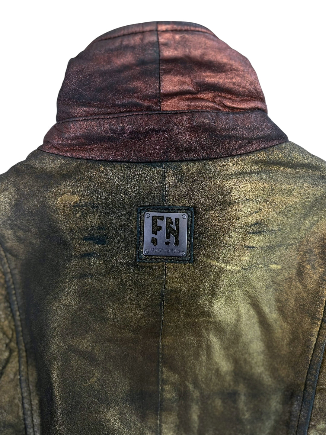 Freaky Nation Disco Fever metallic leather biker jacket