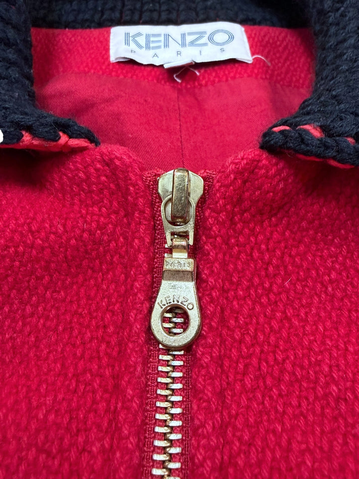 Kenzo Paris wool & cashmere knit collar zip vest