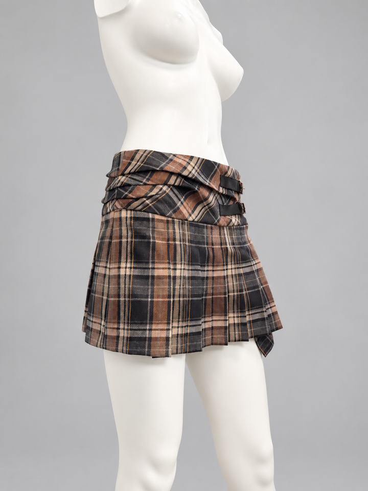 Pinko plaid pleated mini skirt