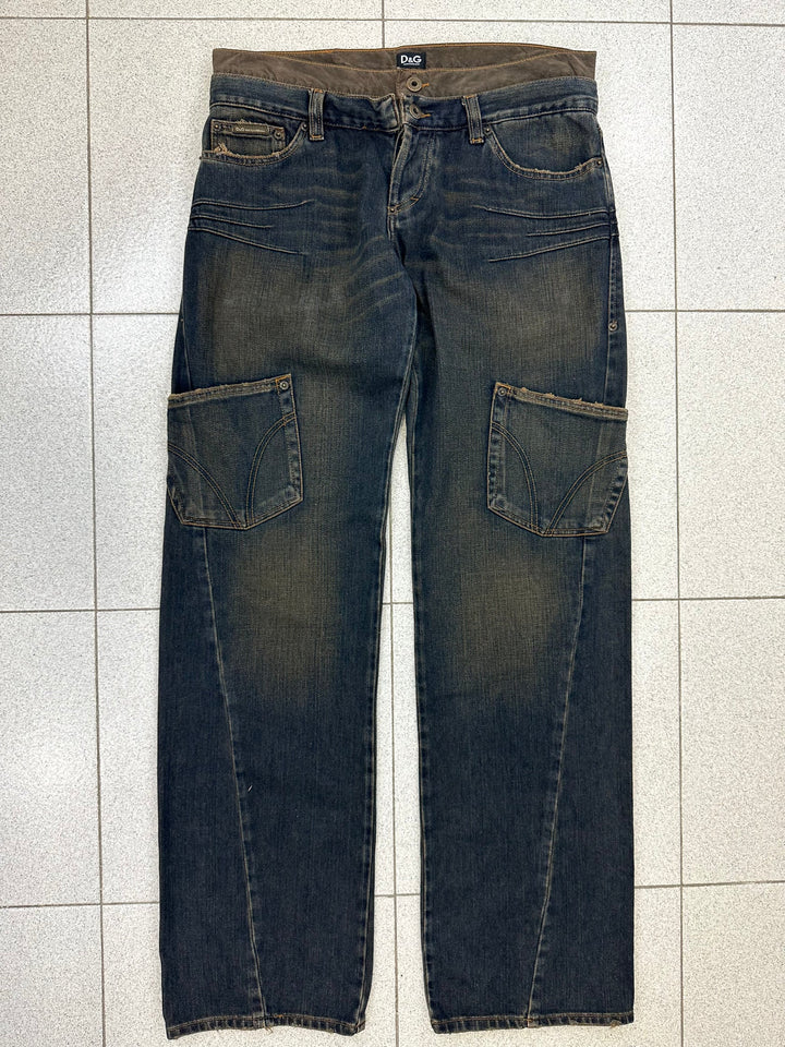 Dolce&Gabbana AW2003 cargo pocket straight-leg jeans