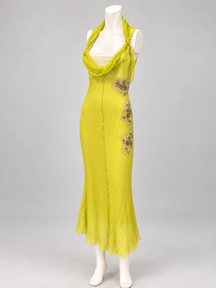 Paola Frani embellished silk midi dress