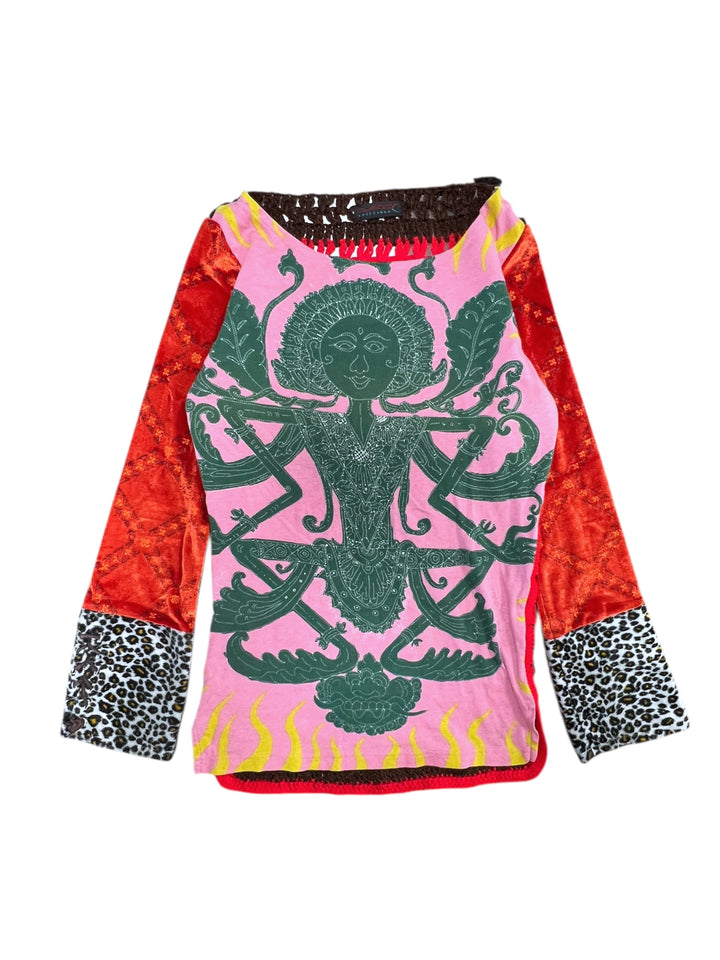 Custo Barcelona Hindu Goddess Patchwork Top (M)