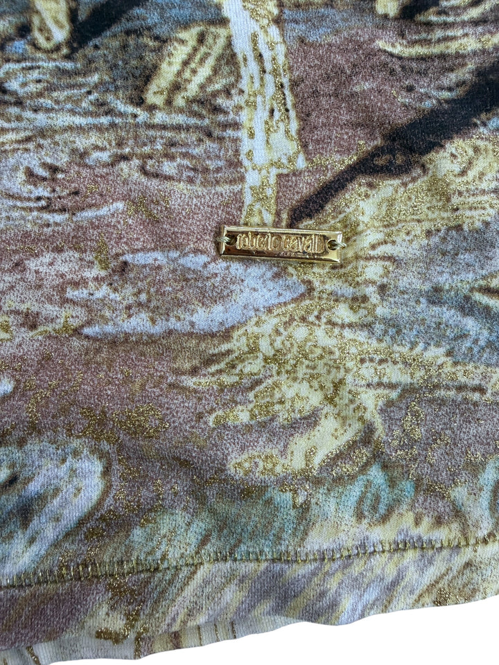 SS03 Roberto Cavalli baroque print lace top