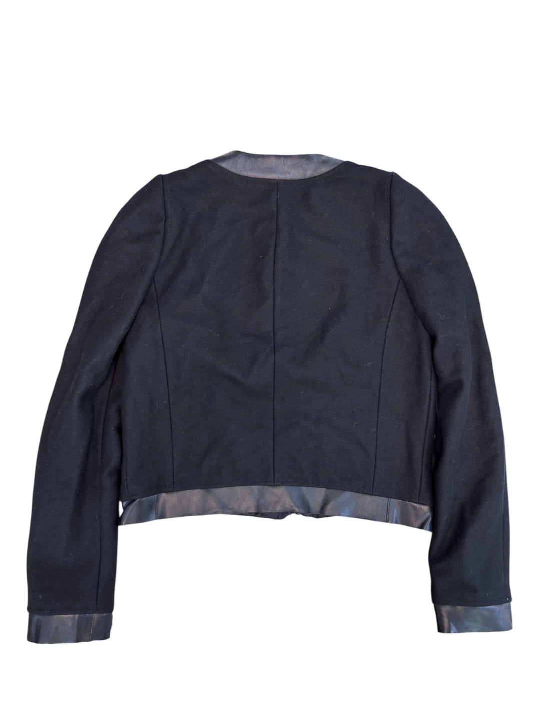 Balenciaga Paris leather-trim cropped jacket