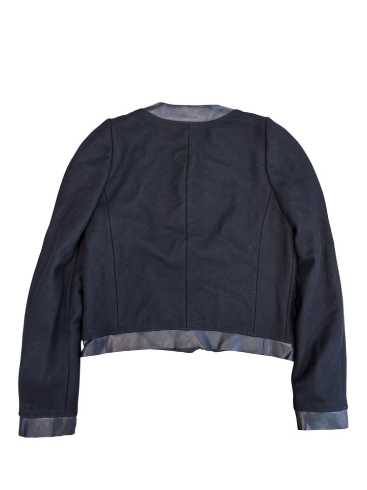 Balenciaga Paris leather-trim cropped jacket