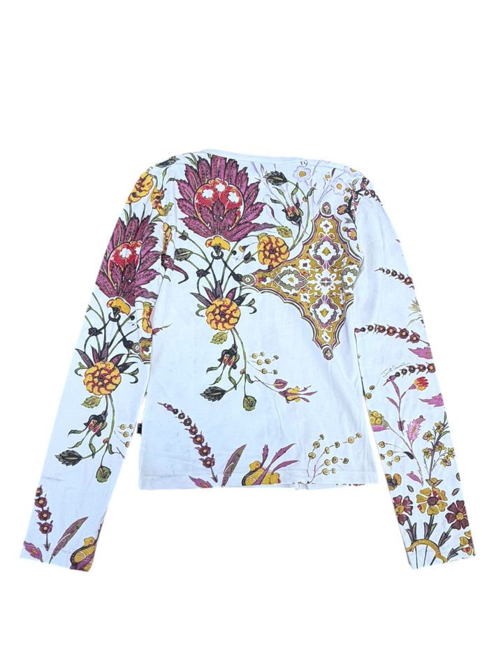 Just Cavalli floral baroque print top xs