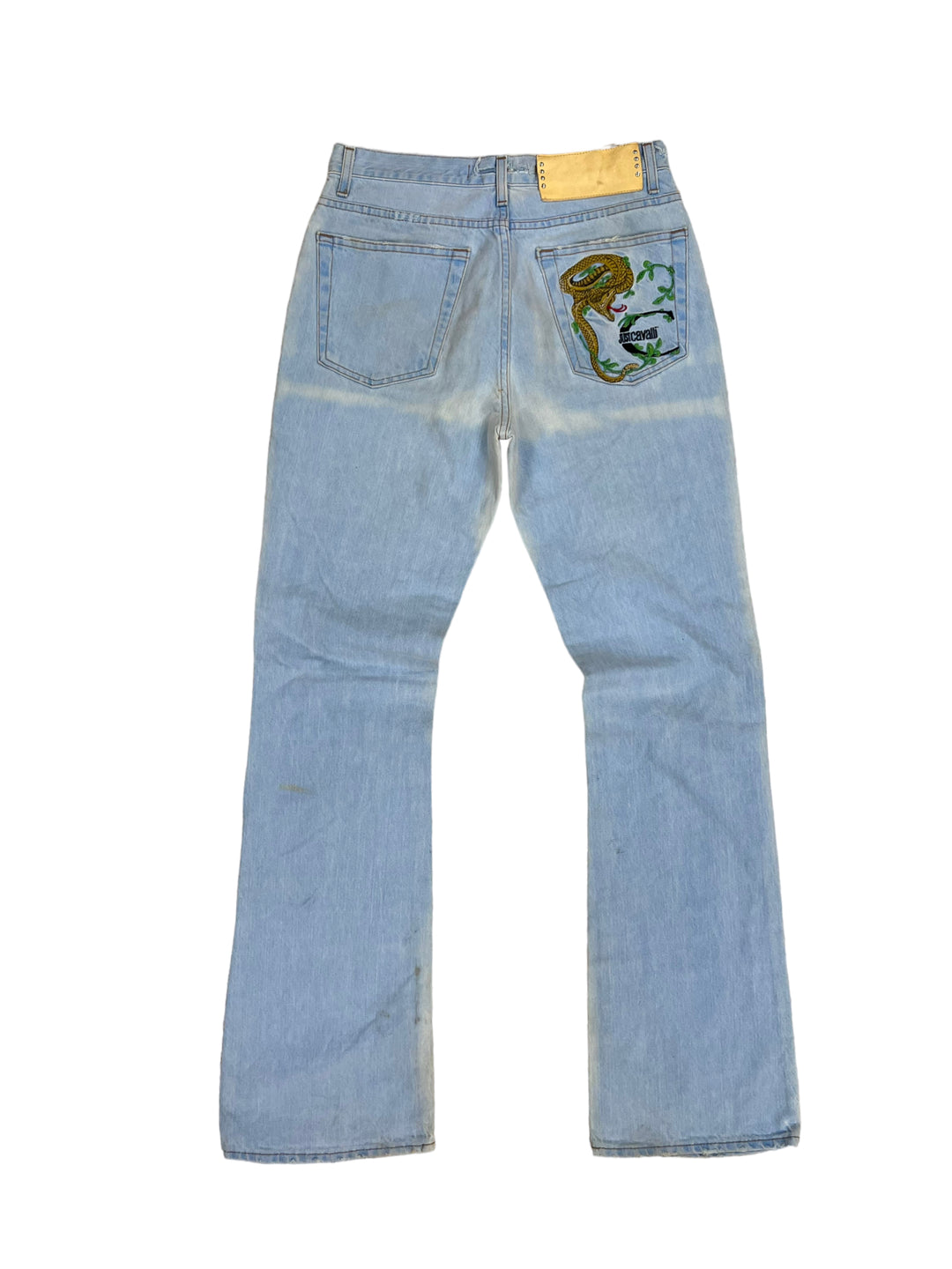Vintage y2k JUST CAVALLI snake distressed jeans women’s Small(36)