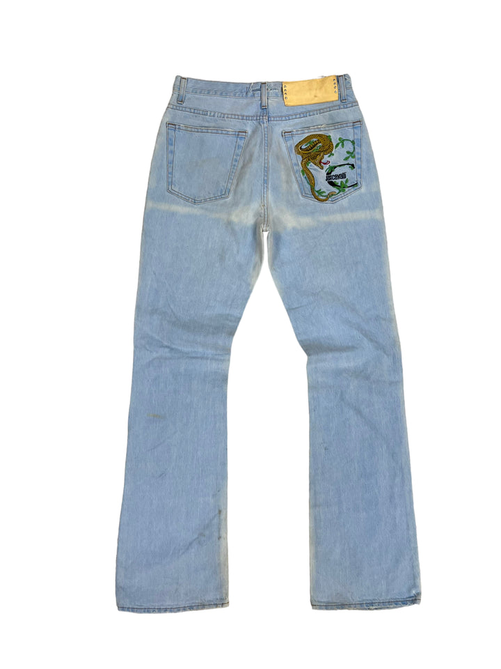 Vintage y2k JUST CAVALLI snake distressed jeans women’s Small(36)