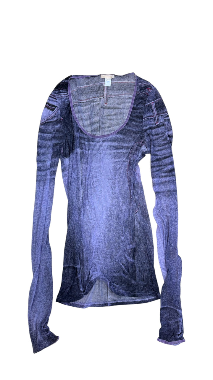 Vintage Roberto Cavalli Trompe L’Oeil mesh top