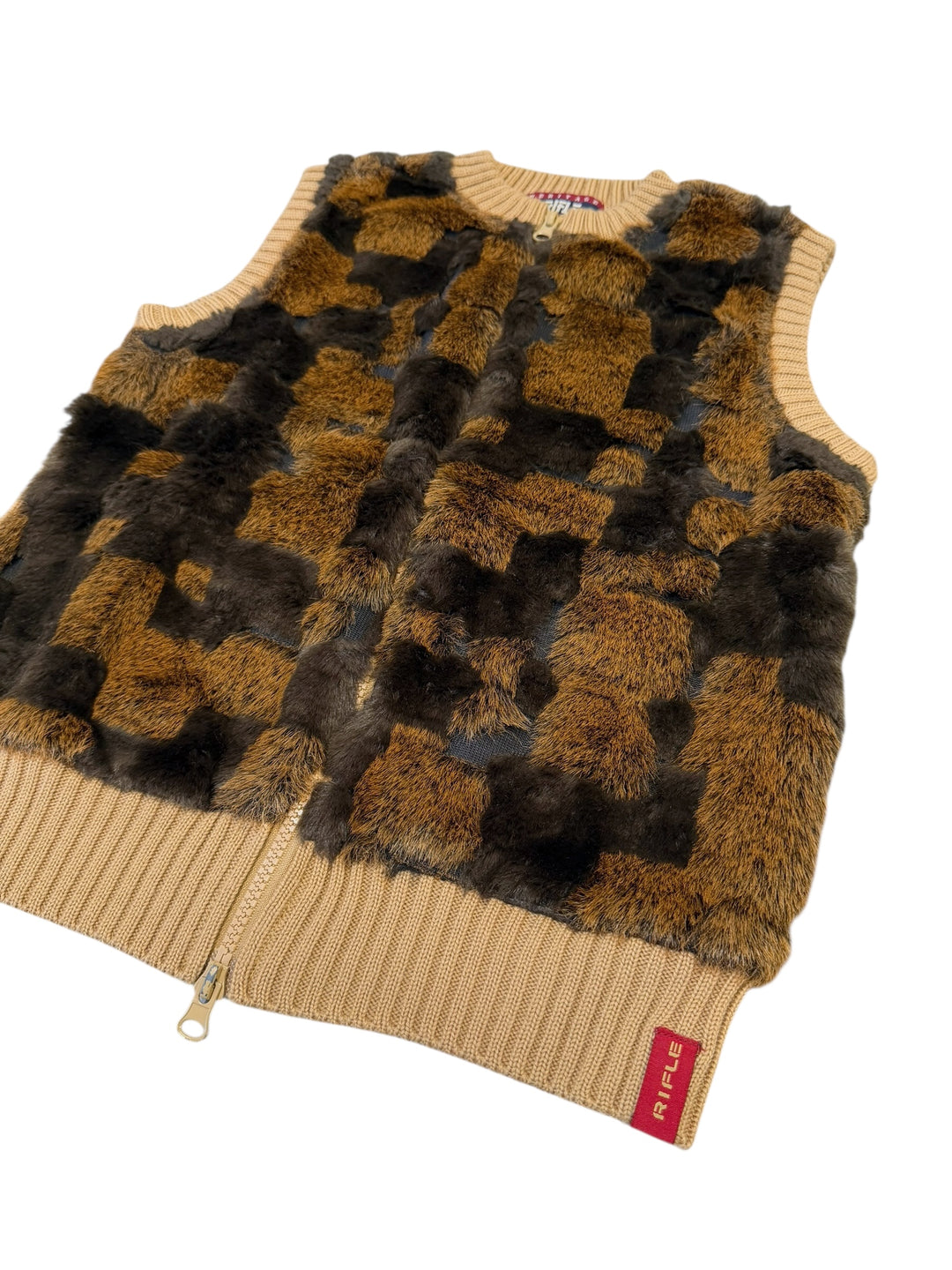 2000s Rifle Heritage faux-fur knit zip vest
