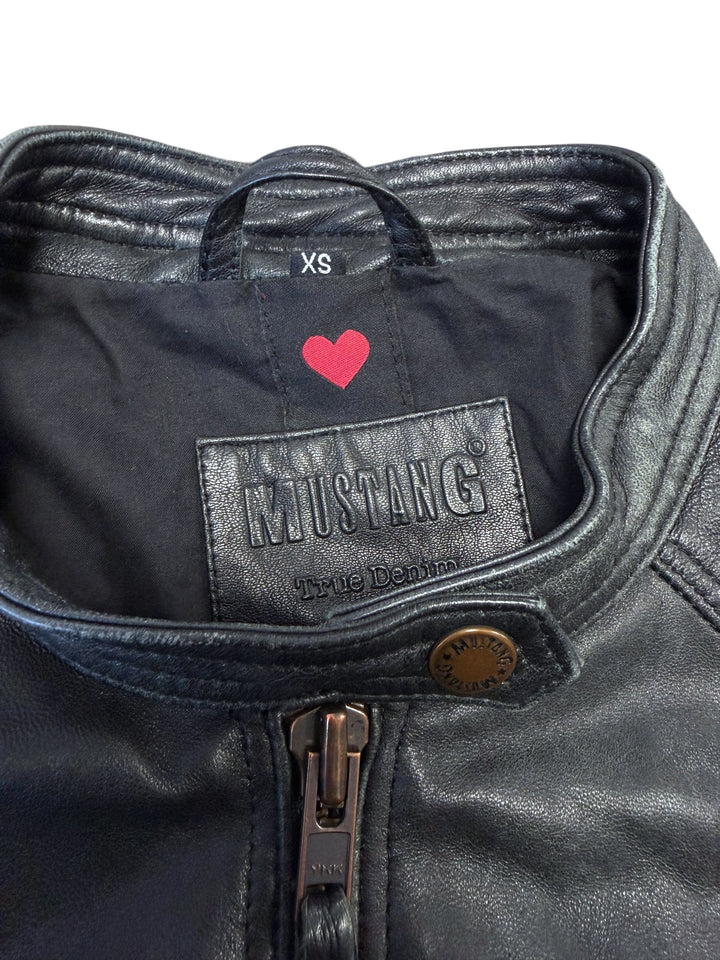 Mustang “Captiva” black leather biker jacket extra small