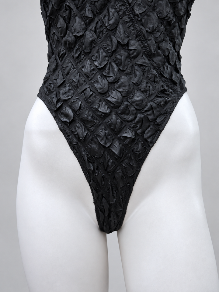 Gianni Versace Intimo textured black bodysuit