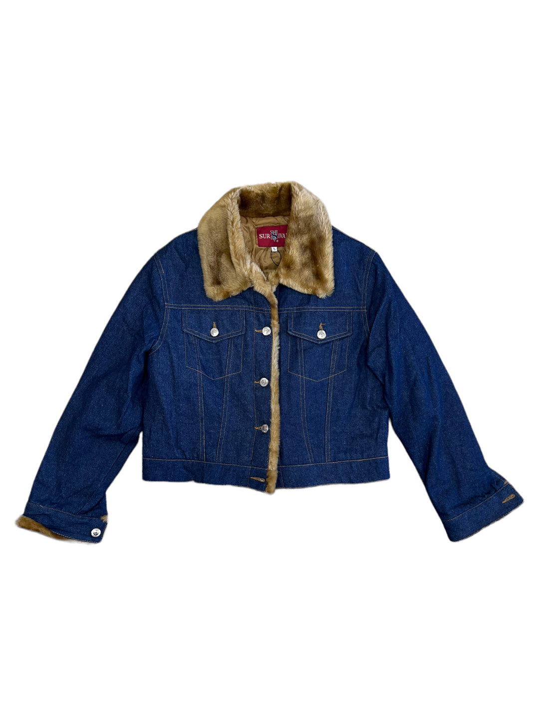 Vintage Denim Jacket w/ Faux Fur Collar Women’s Small