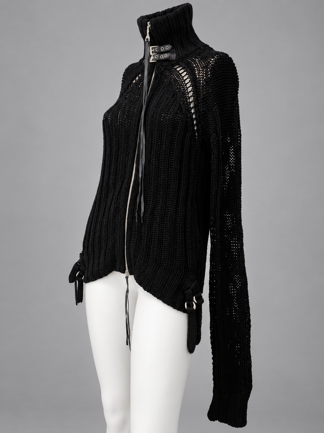 Patrizia Pepe open knit zip cardigan