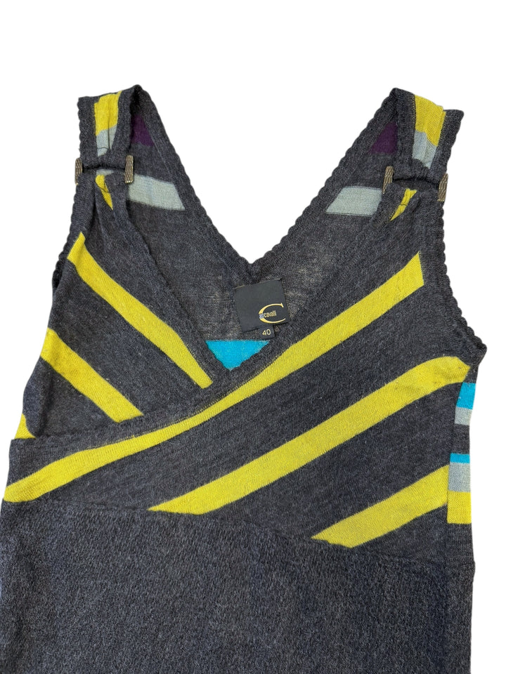 Just Cavalli striped knit flared-hem top small