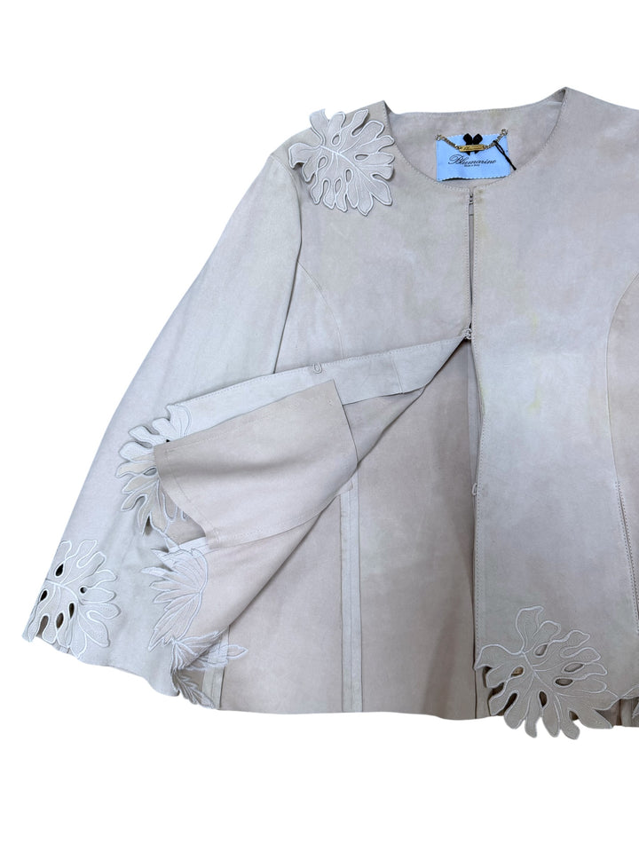 Blumarine suede leather jacket beige IT 40