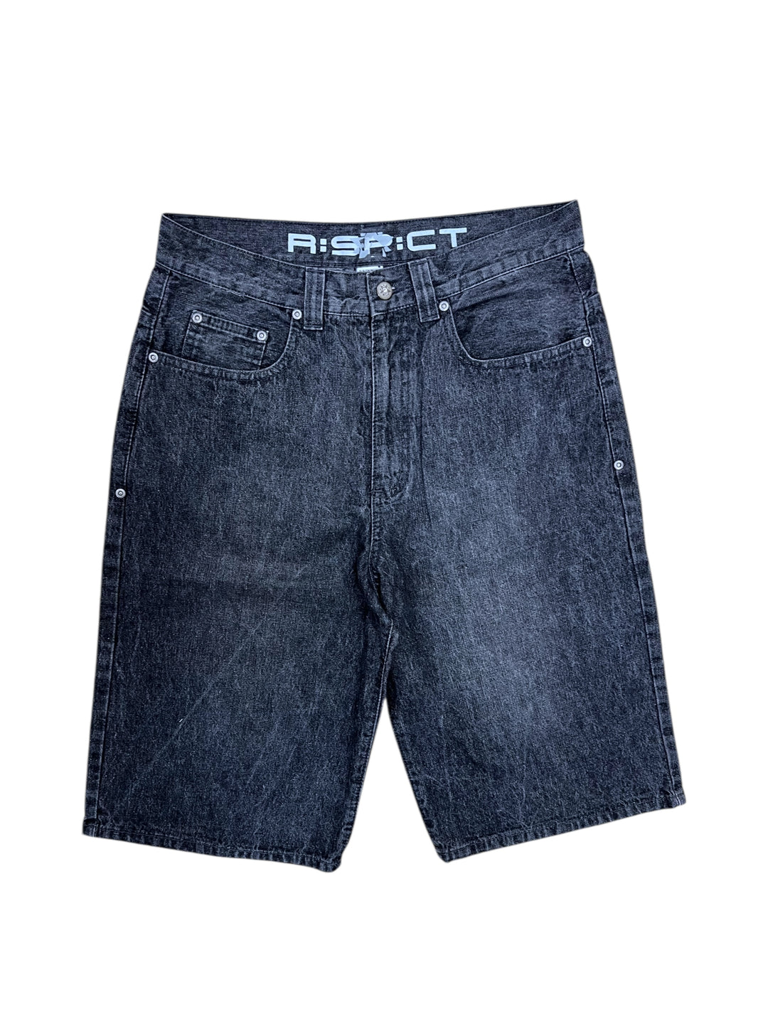 R:SP:CT Black washed Denim Embroidered Shorts (M)
