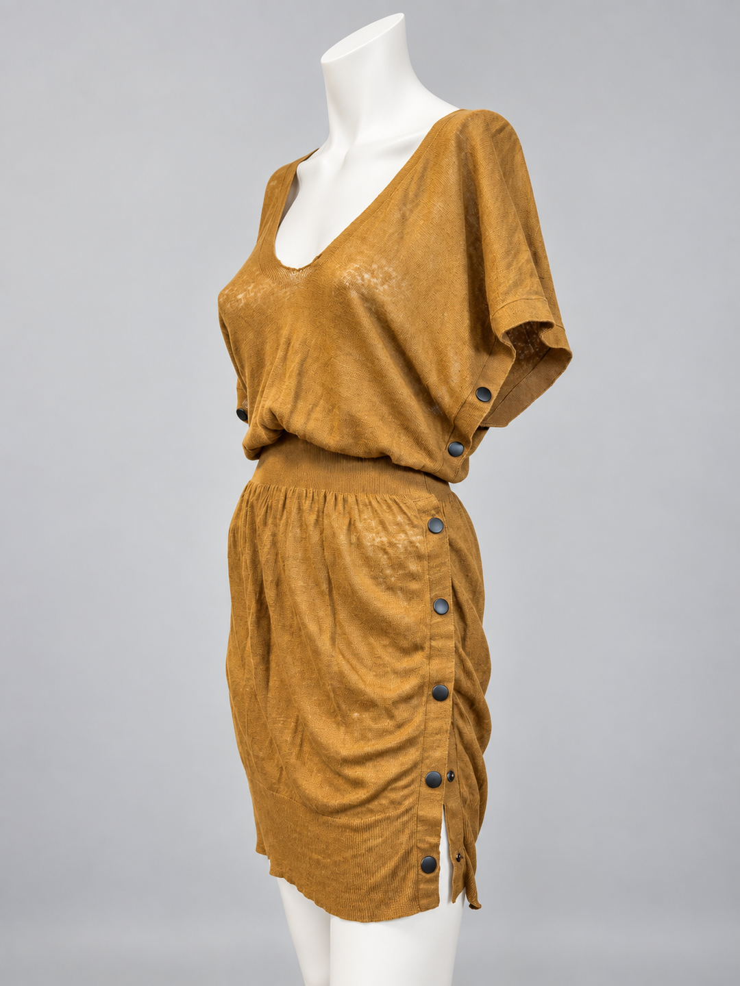 Jean Paul Gaultier vintage linen button detail dress