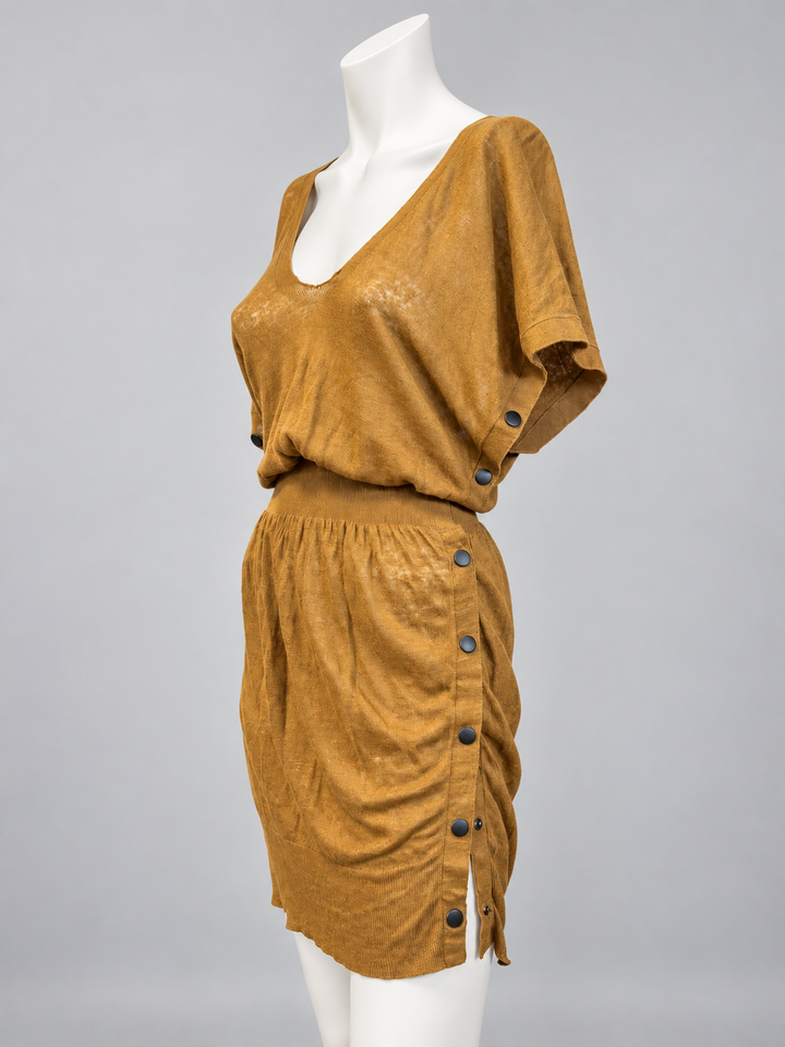 Jean Paul Gaultier vintage linen button detail dress