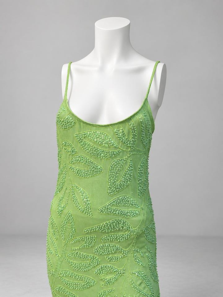 La Perla Vintage Beaded Mesh Mini Dress Small