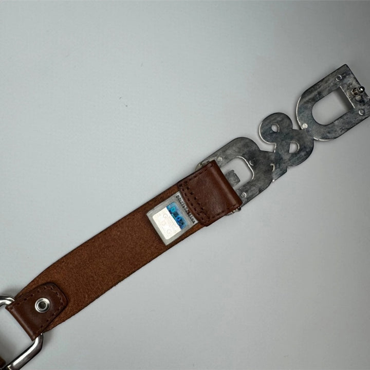 Dolce&Gabbana oversized logo buckle leather belt