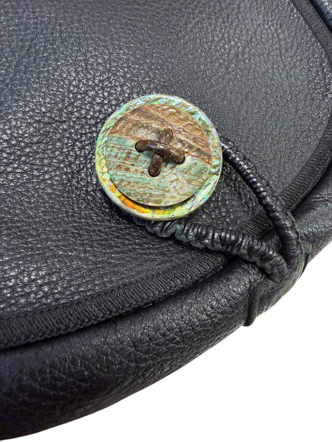 FENDI SAS 1970s Black Leather Crossbody Bag