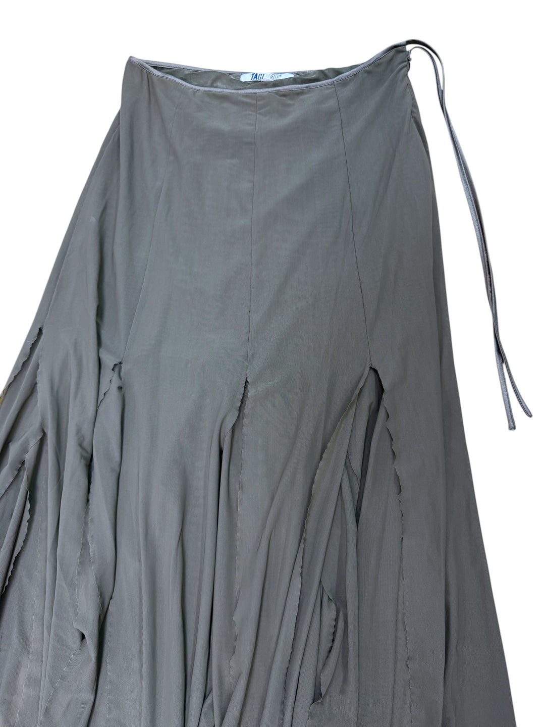 Vintage deconstructed draped maxi skirt