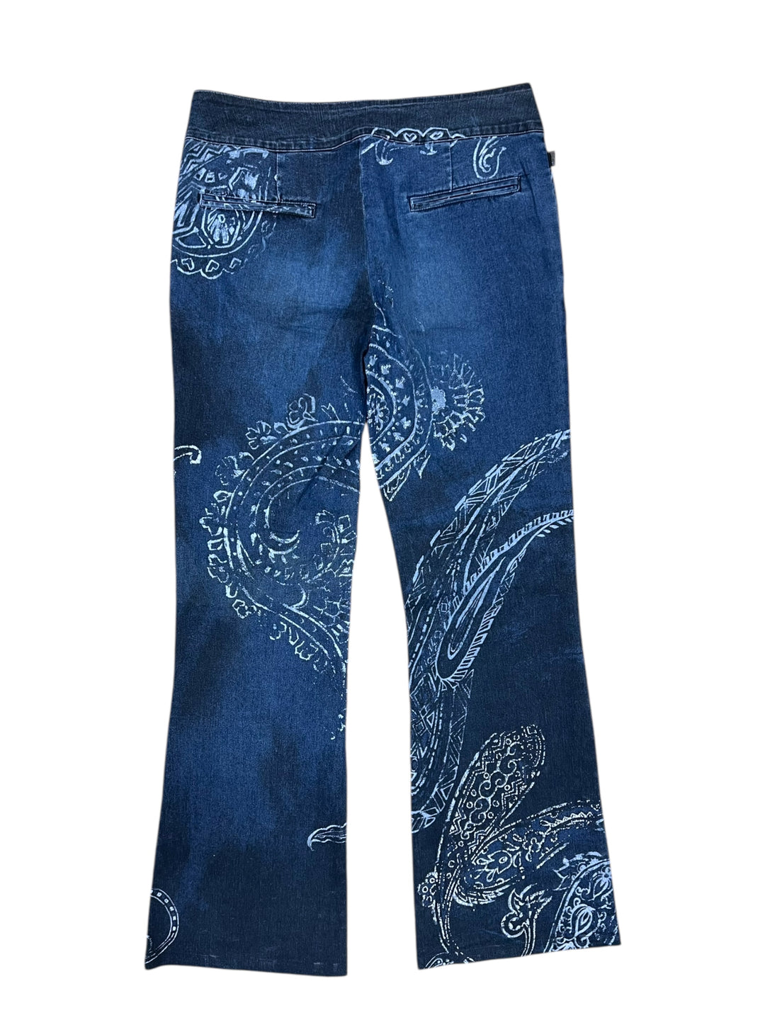 Just Cavalli Blue Paisley Print Flared Jeans Small eu36