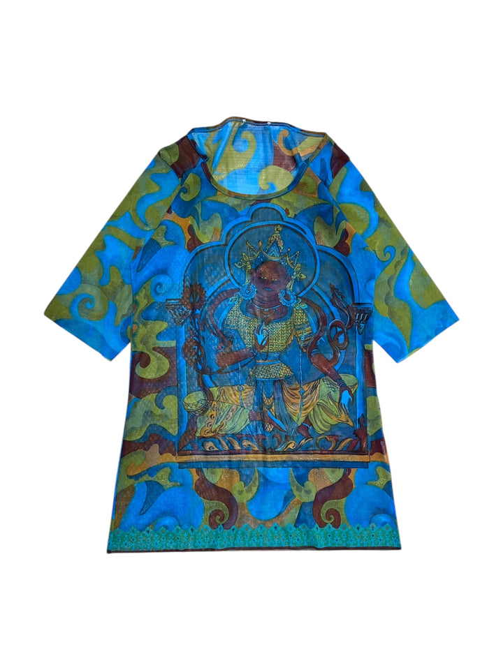Spiritual Deity Art Tunic mesh top women’s large