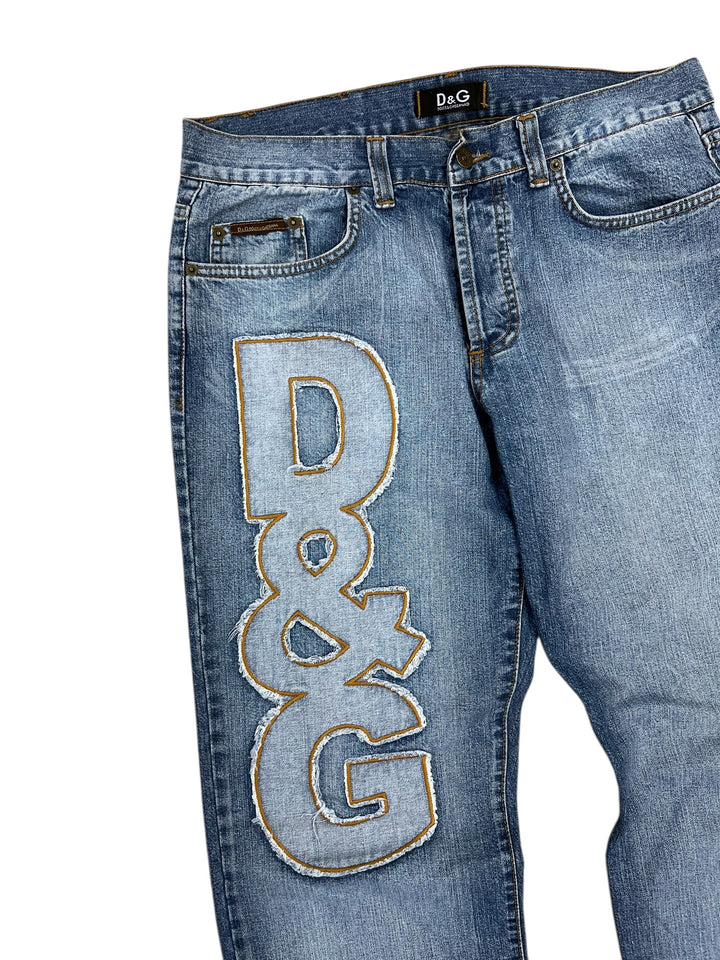 Dolce&Gabbana Vintage Logo Patch Jeans – Light Wash - Men’s M/L