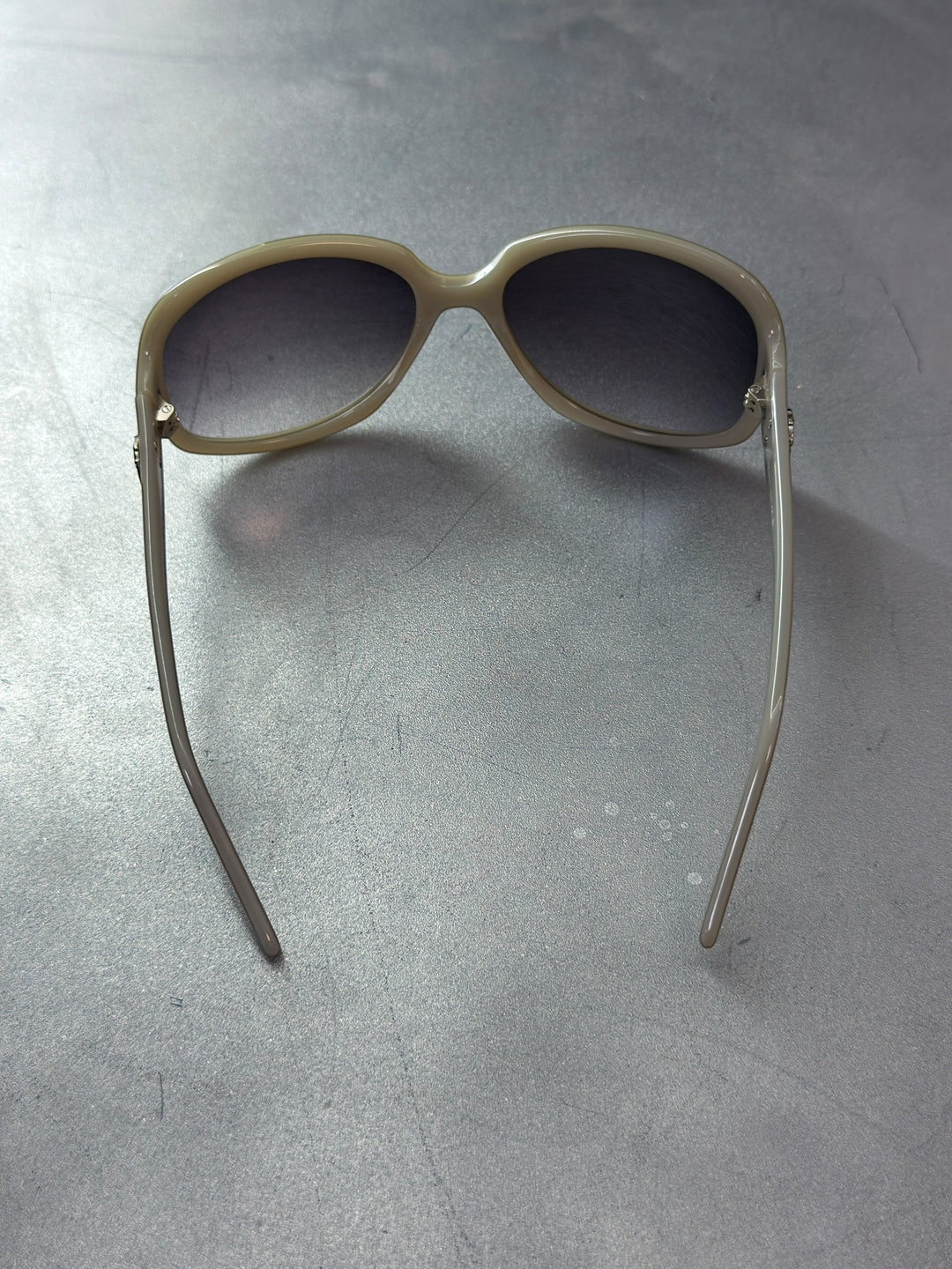 Vintage Italian oversized square sunglasses beige acetate gradient