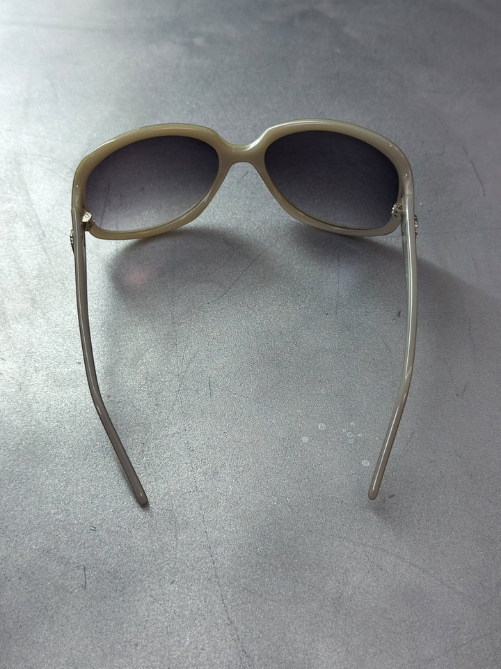 Vintage Italian oversized square sunglasses beige acetate gradient