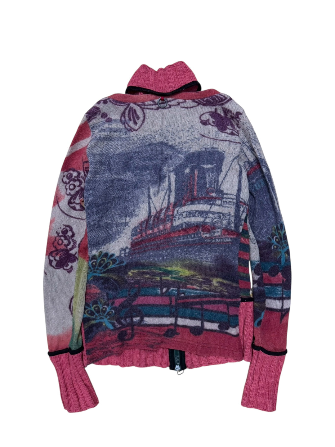 Save the Queen wool zip cardigan small