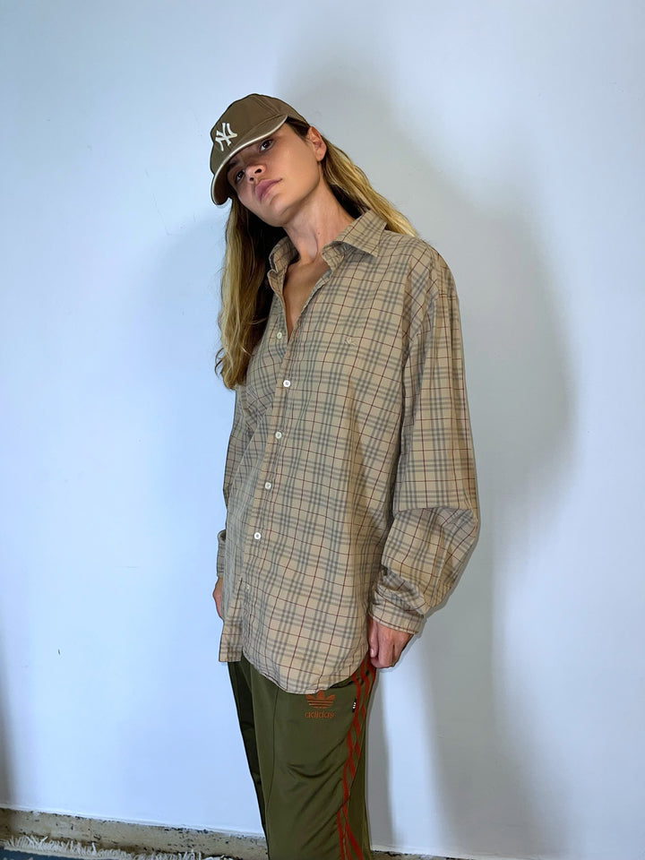 Burberry checked vintage beige shirt men’s XXL