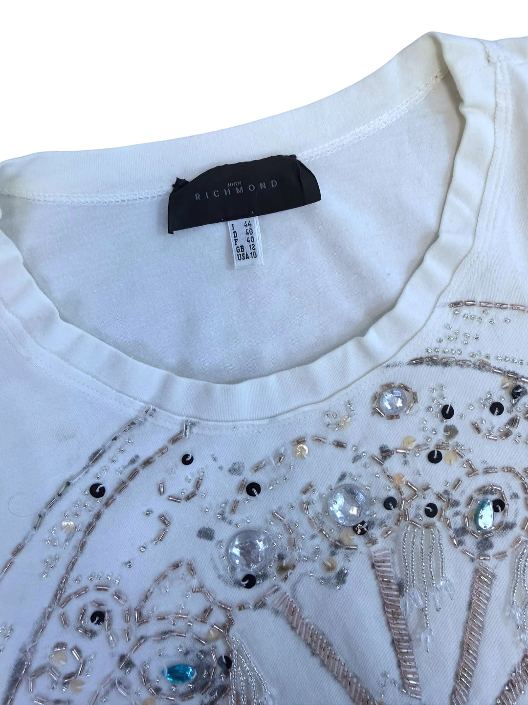 John Richmond embellished goddess graphic t-shirt