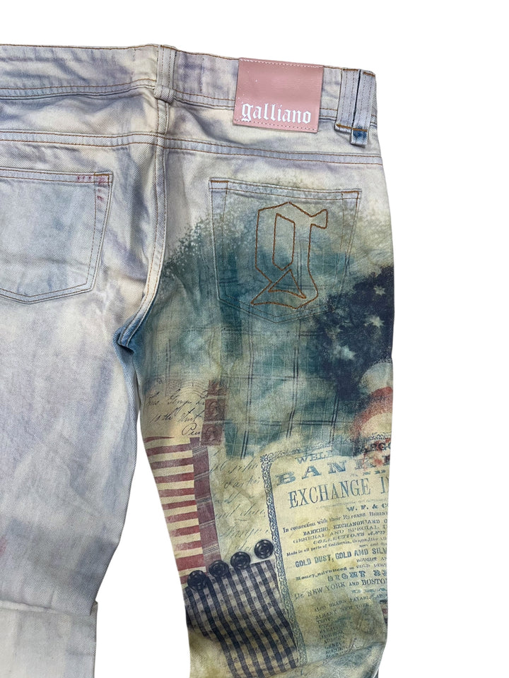 Galliano full-print trompe-l’œil jeans (W27)