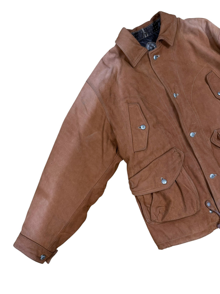 Diesel Vintage Leather Military Aviator Flight Coat