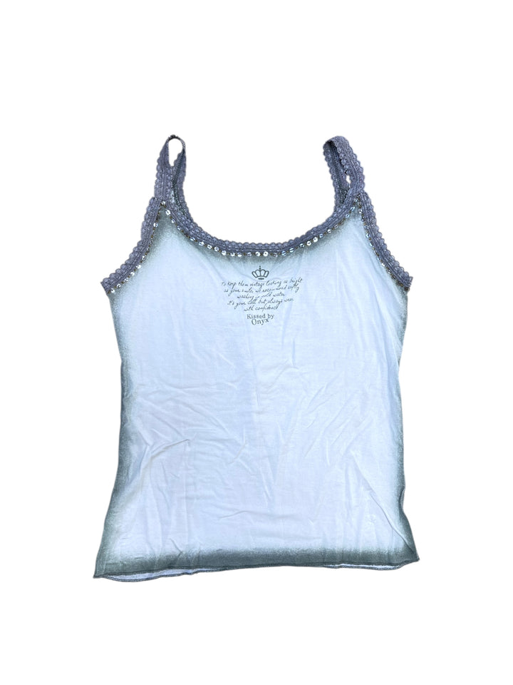 Onyx vintage beaded tank top medium