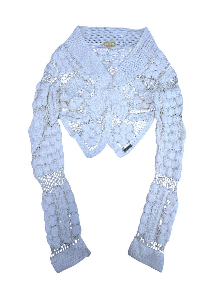 Galliano crochet cropped cardigan