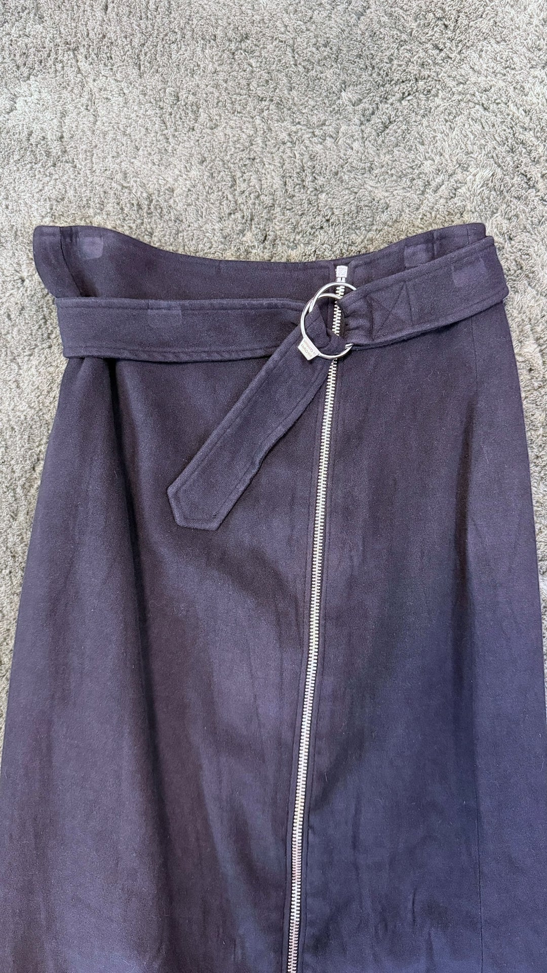 JC de Castelbajac black zip-front midi skirt