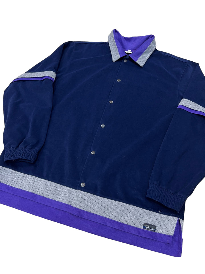 Vintage velour sport button jacket Men’s Large