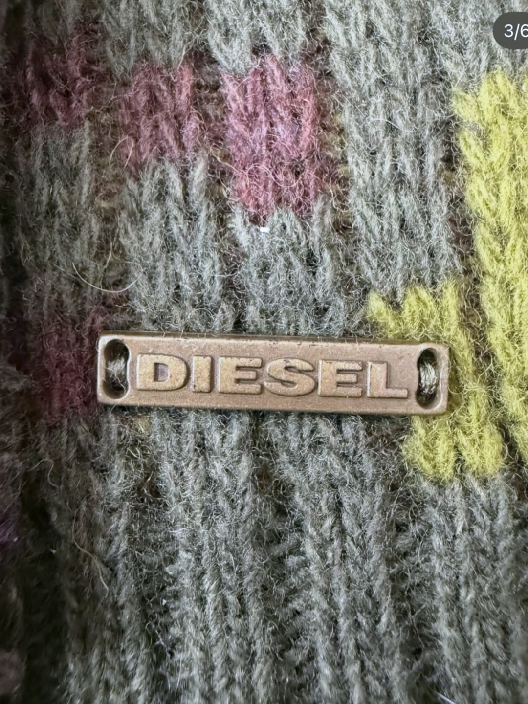 Diesel archive camouflage patchwork wool sweater