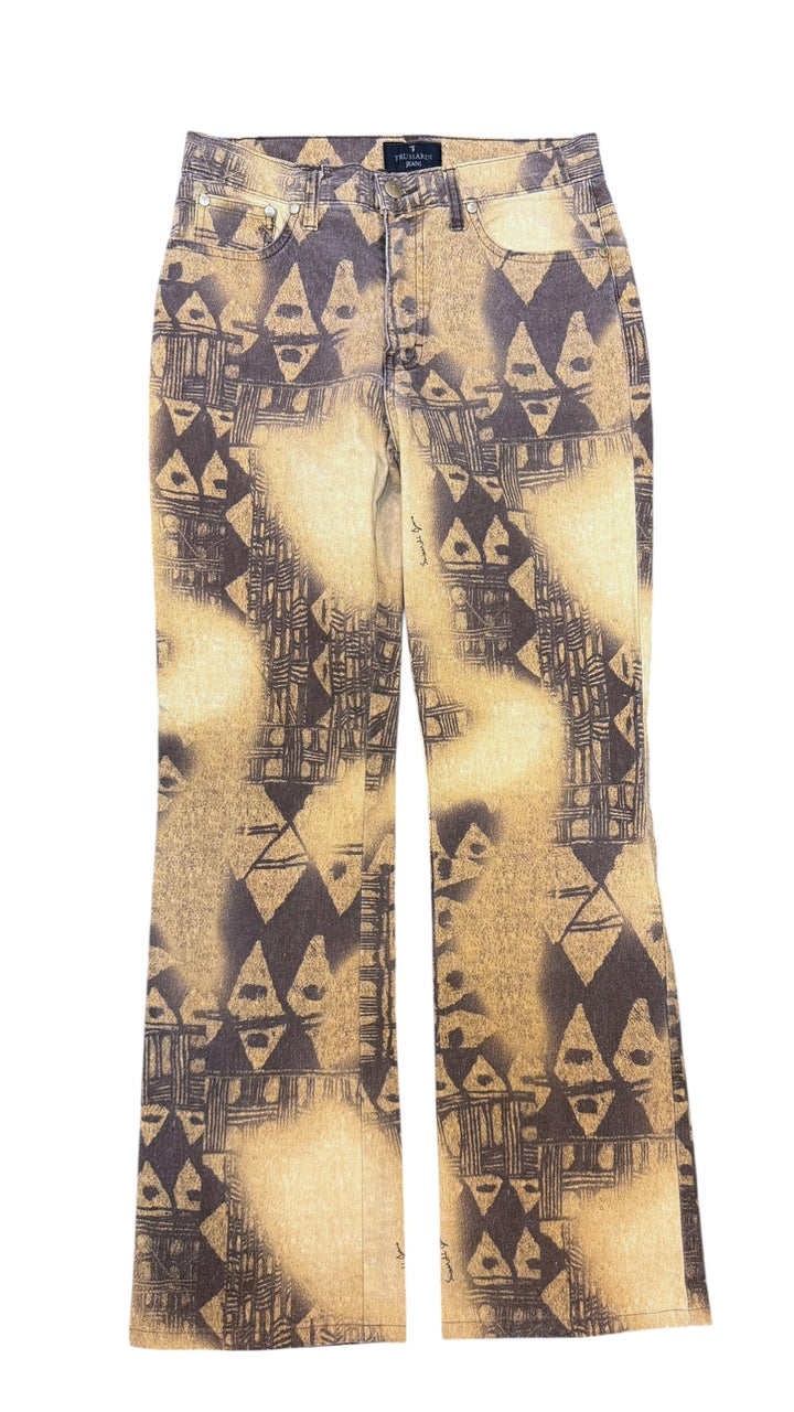 Trussardi vintage geometric print straight leg jeans