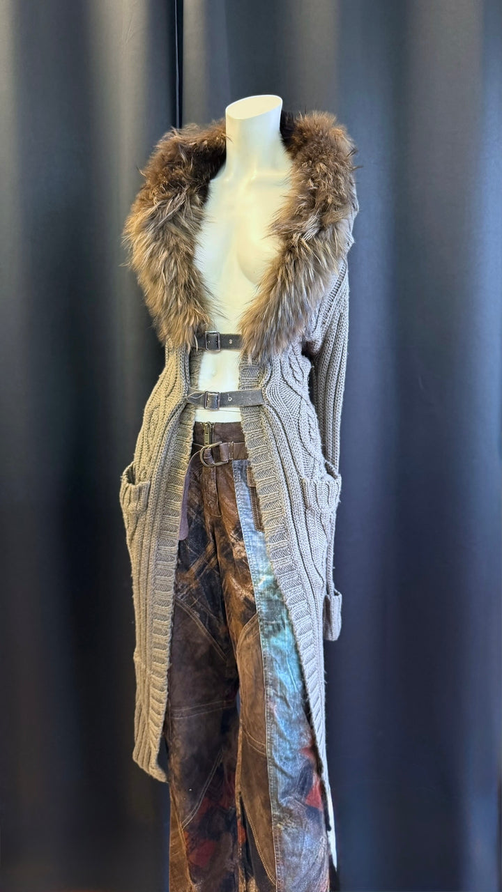 List vintage knit longline cardigan small