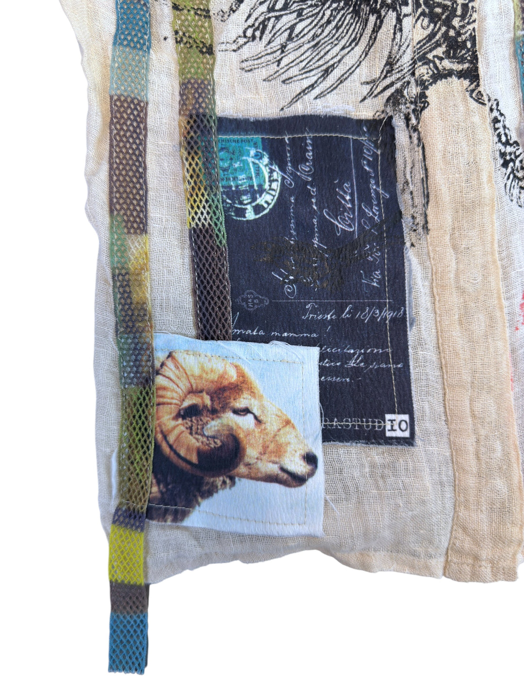 Pianura Studio artistic patchwork linen vest