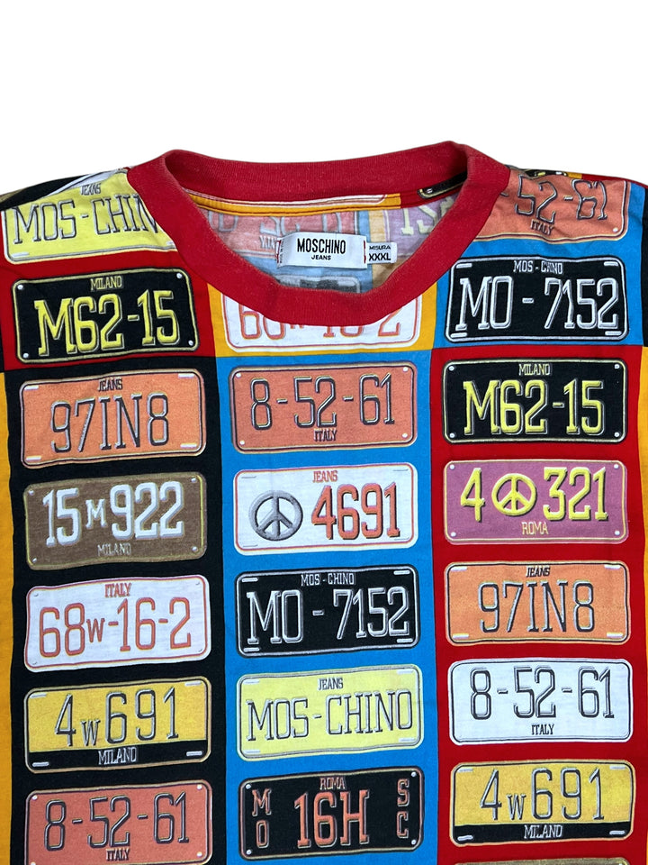 Moschino license plate print vintage Tshirt men’s Extra large
