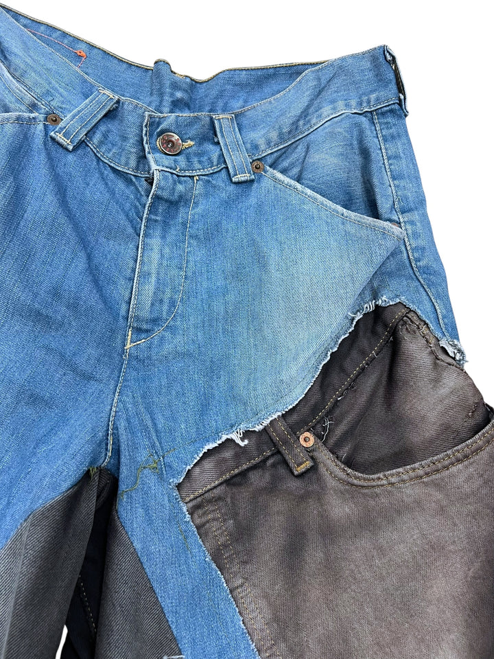 Upcycled Patchwork Levi’s Wide Leg Jeans Men’s Small