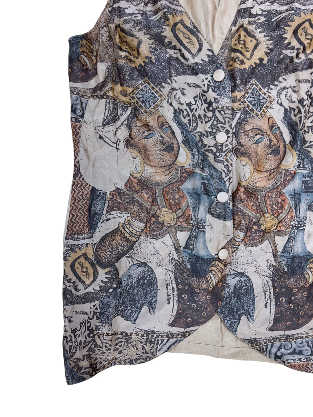 Vintage Ethnic Print Vest Medium