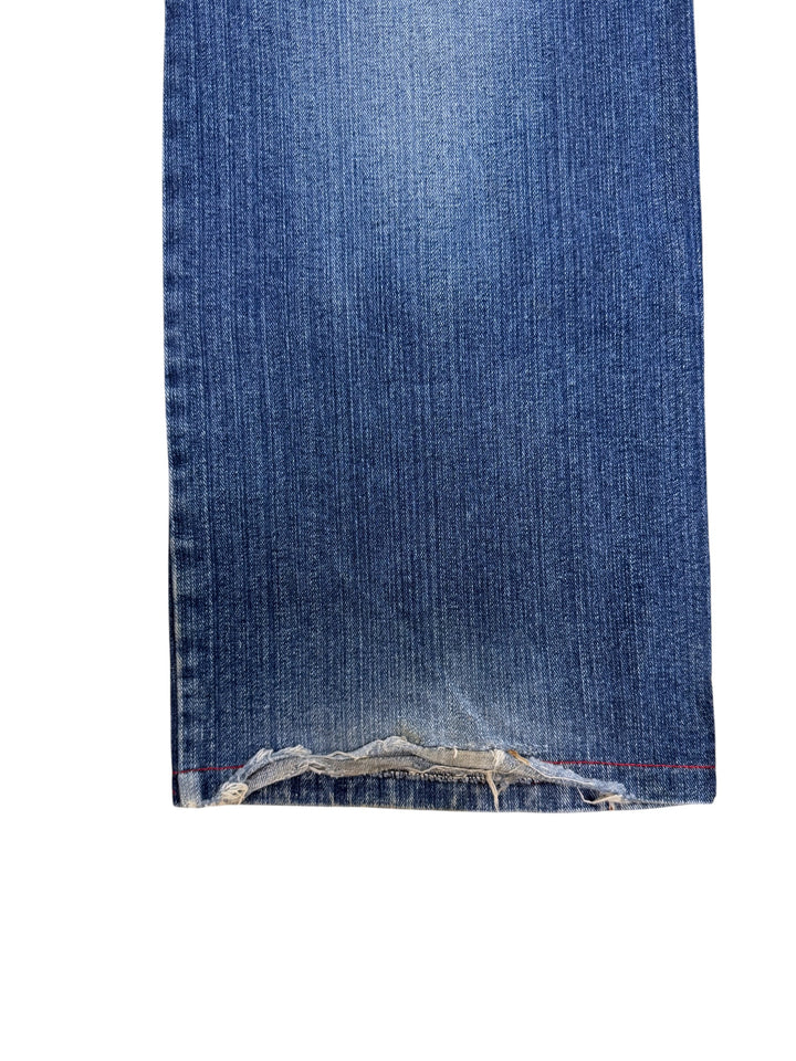Blu Diesel logo panel wide leg jeans
