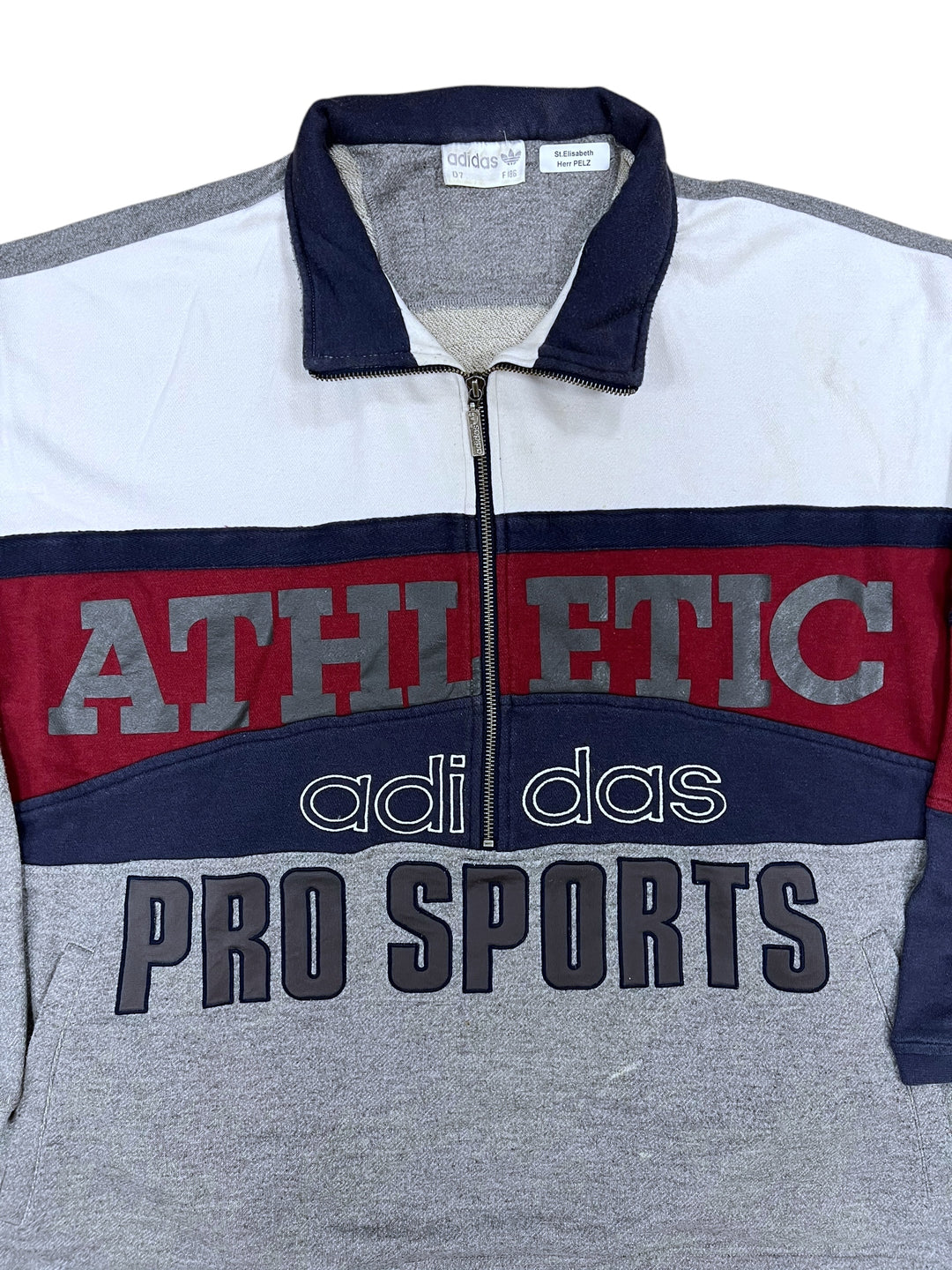 Adidas Athletic Pro Sports 1/2 Zip-Through Sweatshirt Men's Large